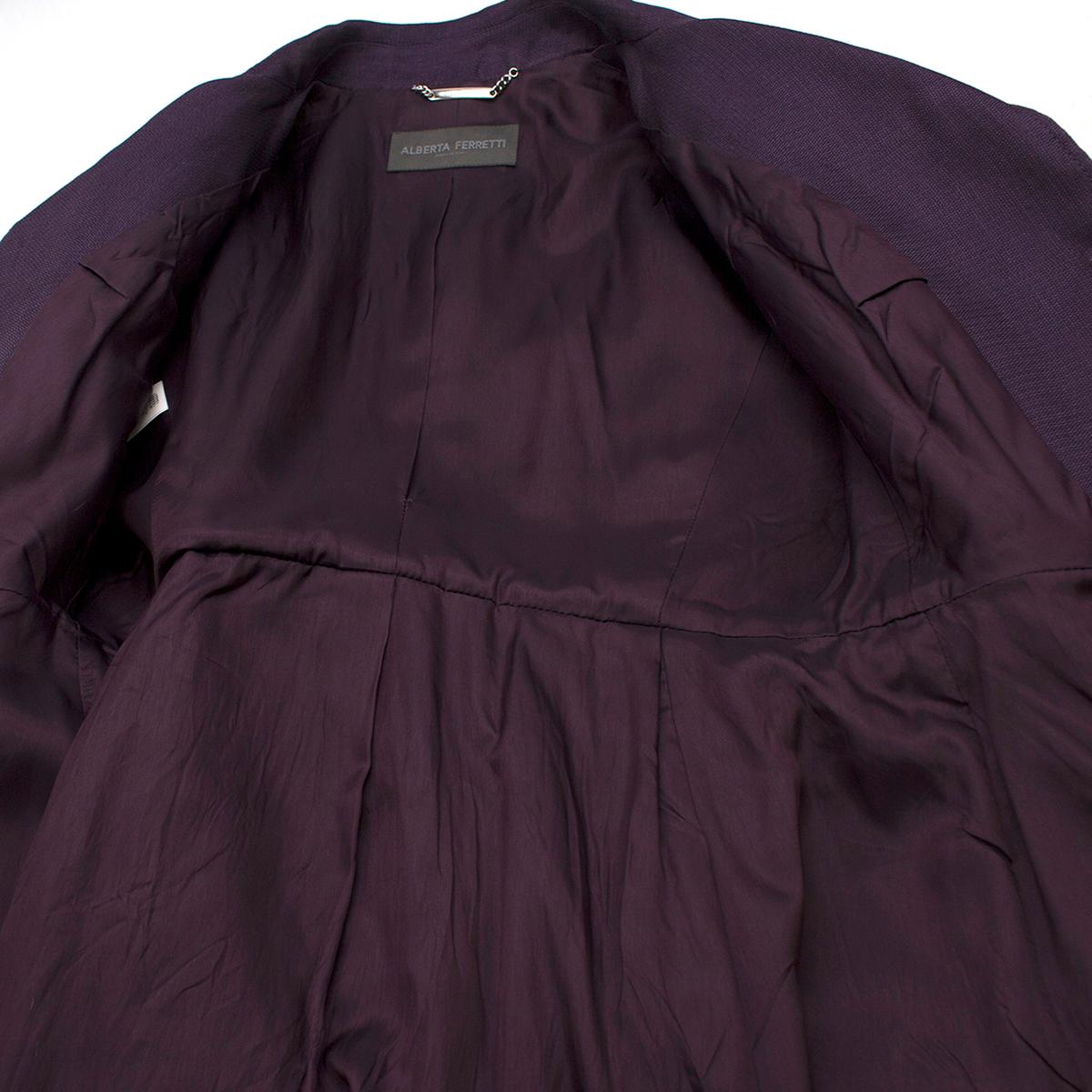 Women's Alberta Ferretti vintage purple belted silk jacket  US 8