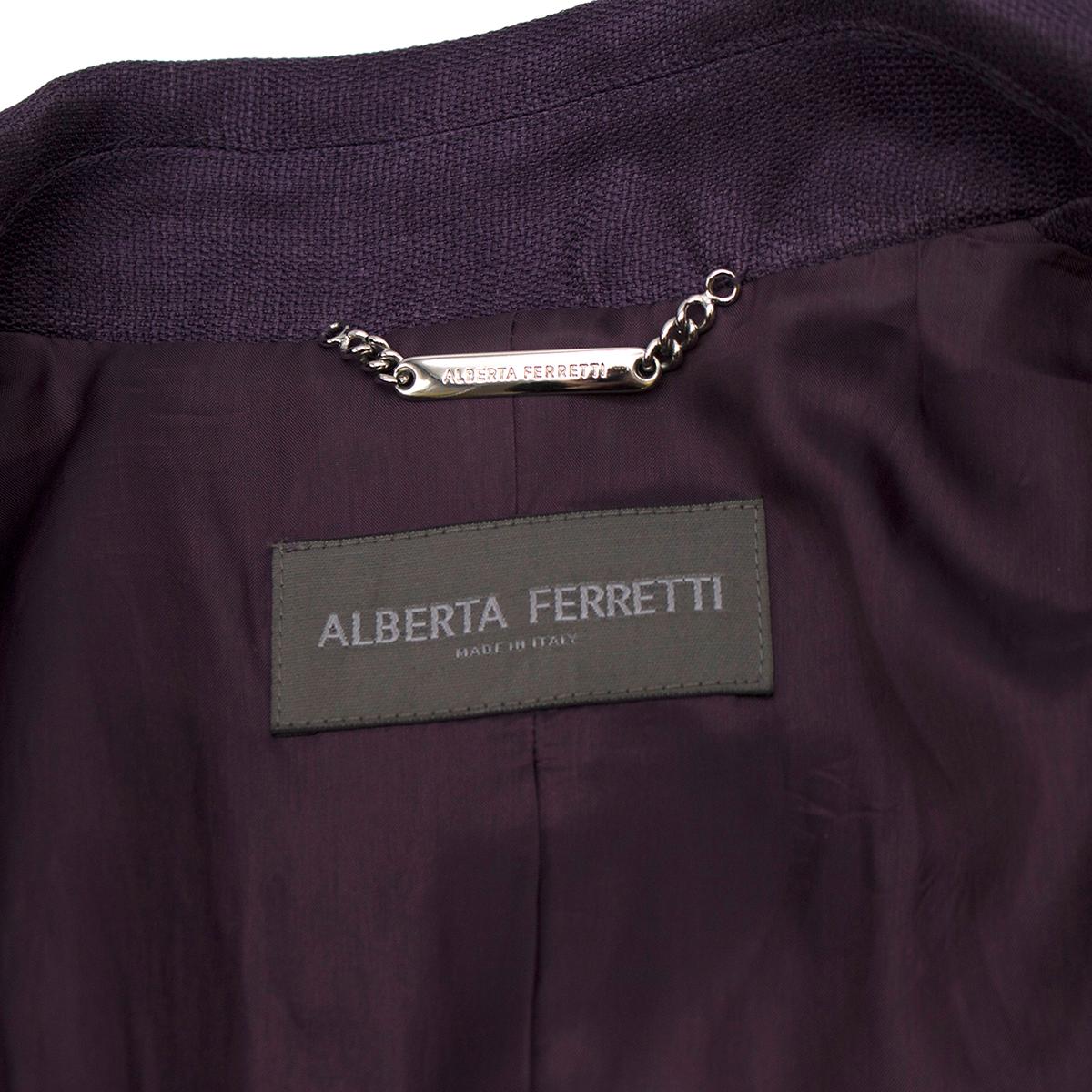 Alberta Ferretti vintage purple belted silk jacket  US 8 1