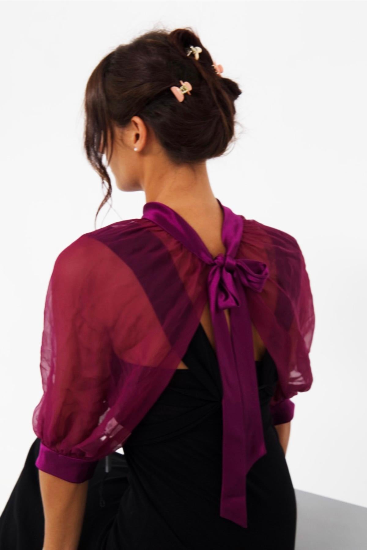 Alberta Ferretti - Couvertures à manches violettes vintage en vente 6