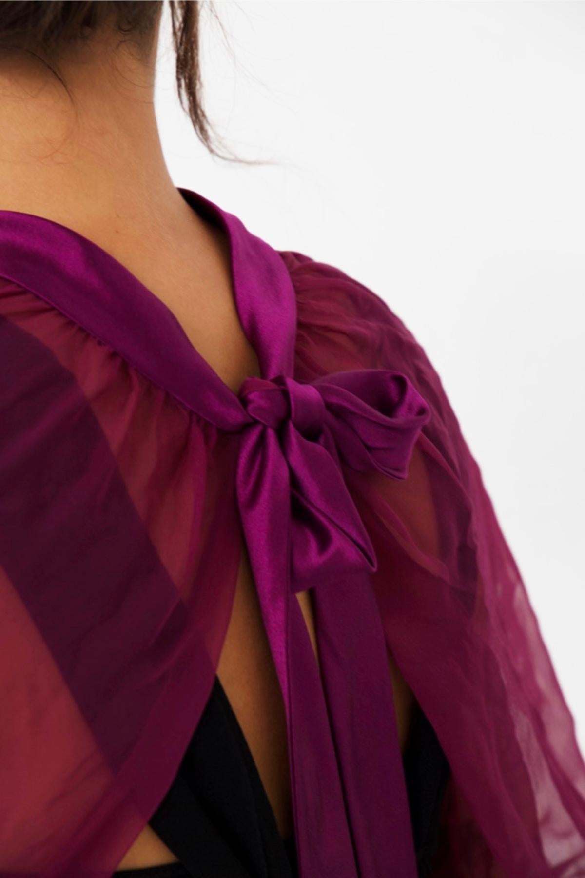 Black Alberta Ferretti Vintage Purple Sleeve Covers For Sale