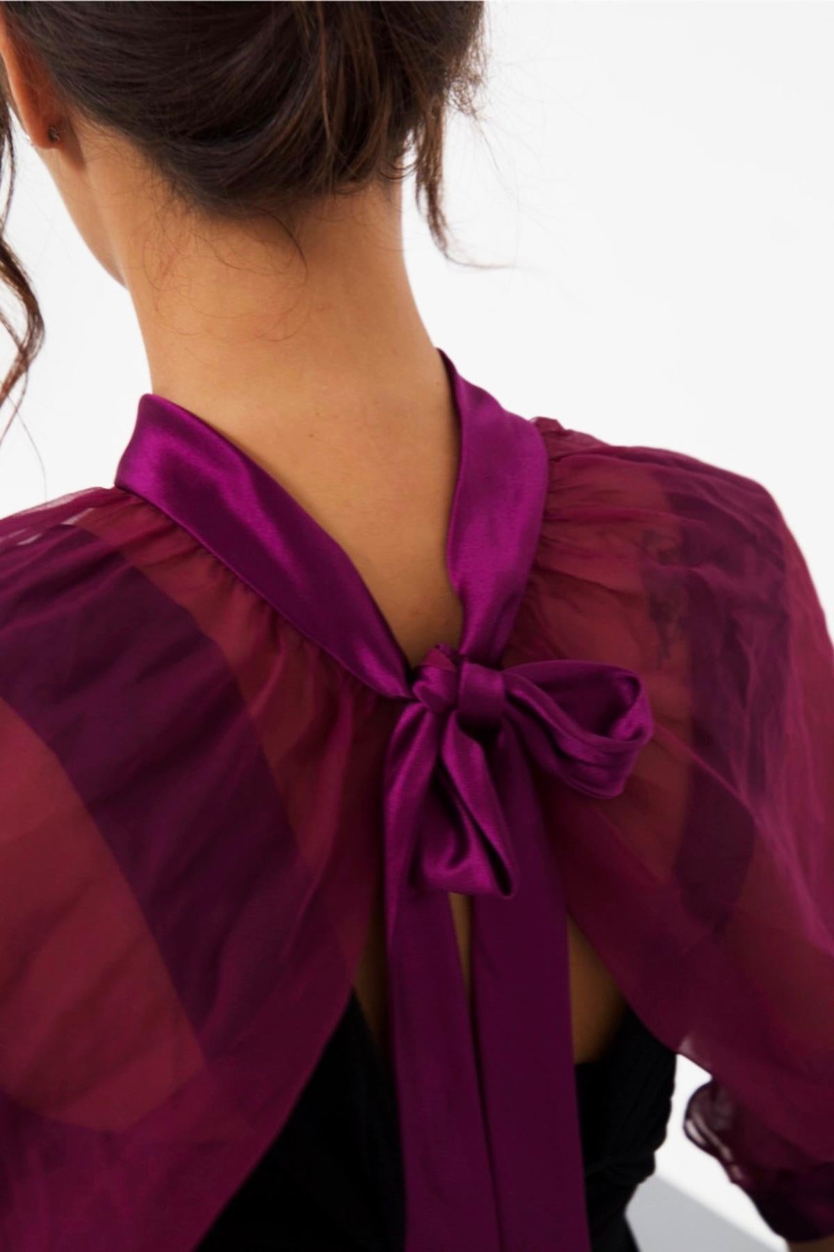 Alberta Ferretti Vintage Purple Sleeve Covers In Good Condition For Sale In Milano, IT