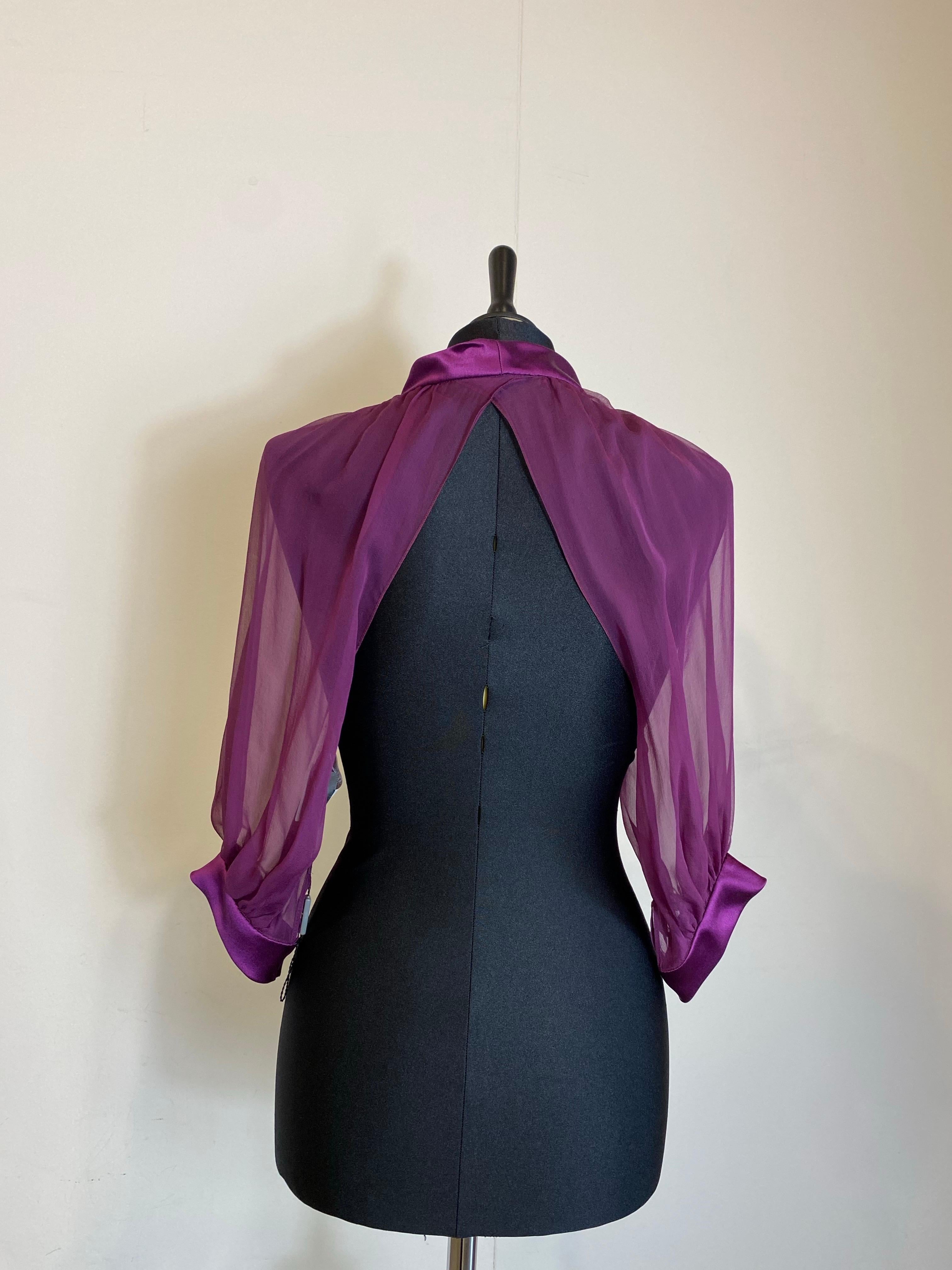 da uomo o donna Top in seta viola Alberta Ferretti in vendita