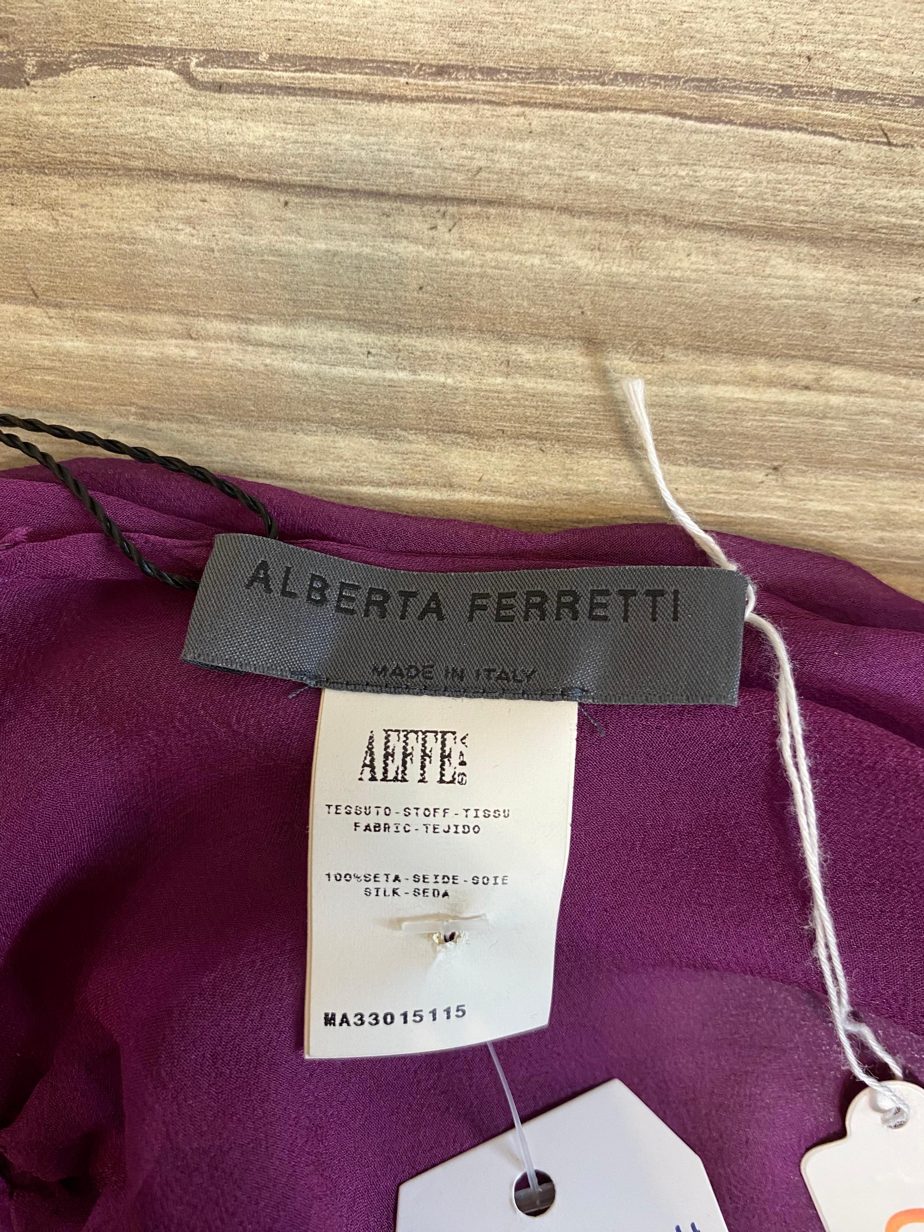Top in seta viola Alberta Ferretti in vendita 1