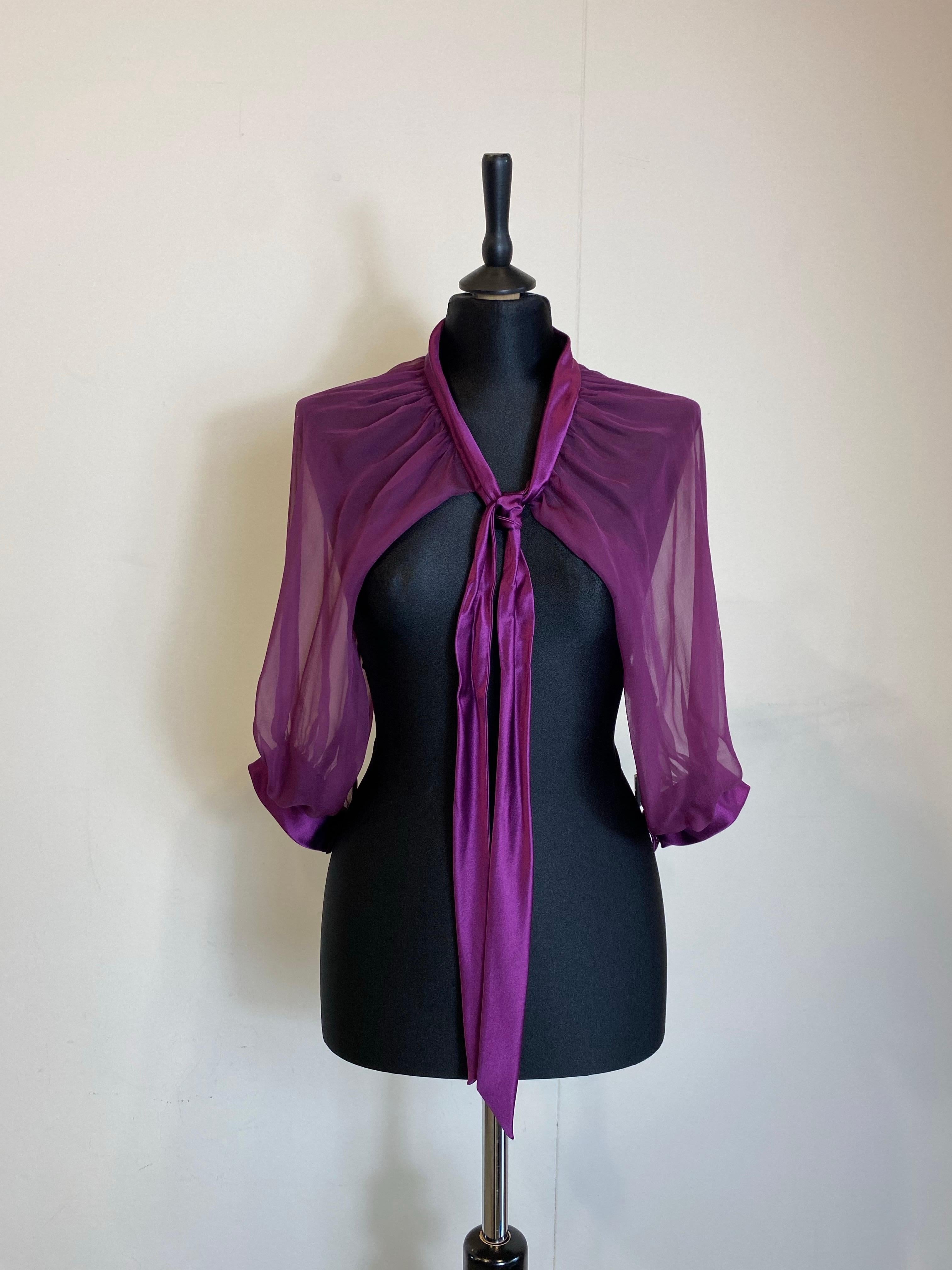 Top in seta viola Alberta Ferretti in vendita 2