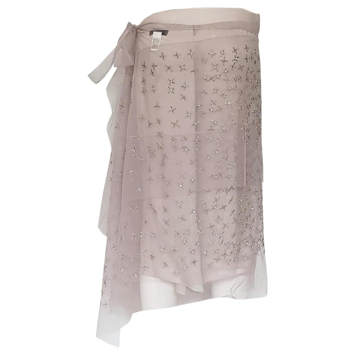 Super chic skirt by Alberta Ferretti
Voile
Antique rose color
With rhinestones
Pareo total width cm 108 (42.5 inches)
Silk petticoat
Grey color
Total length cm 68 (26.8 inches)
Waist cm 38 (14.9 inches)
Worldwide express shipping included in the