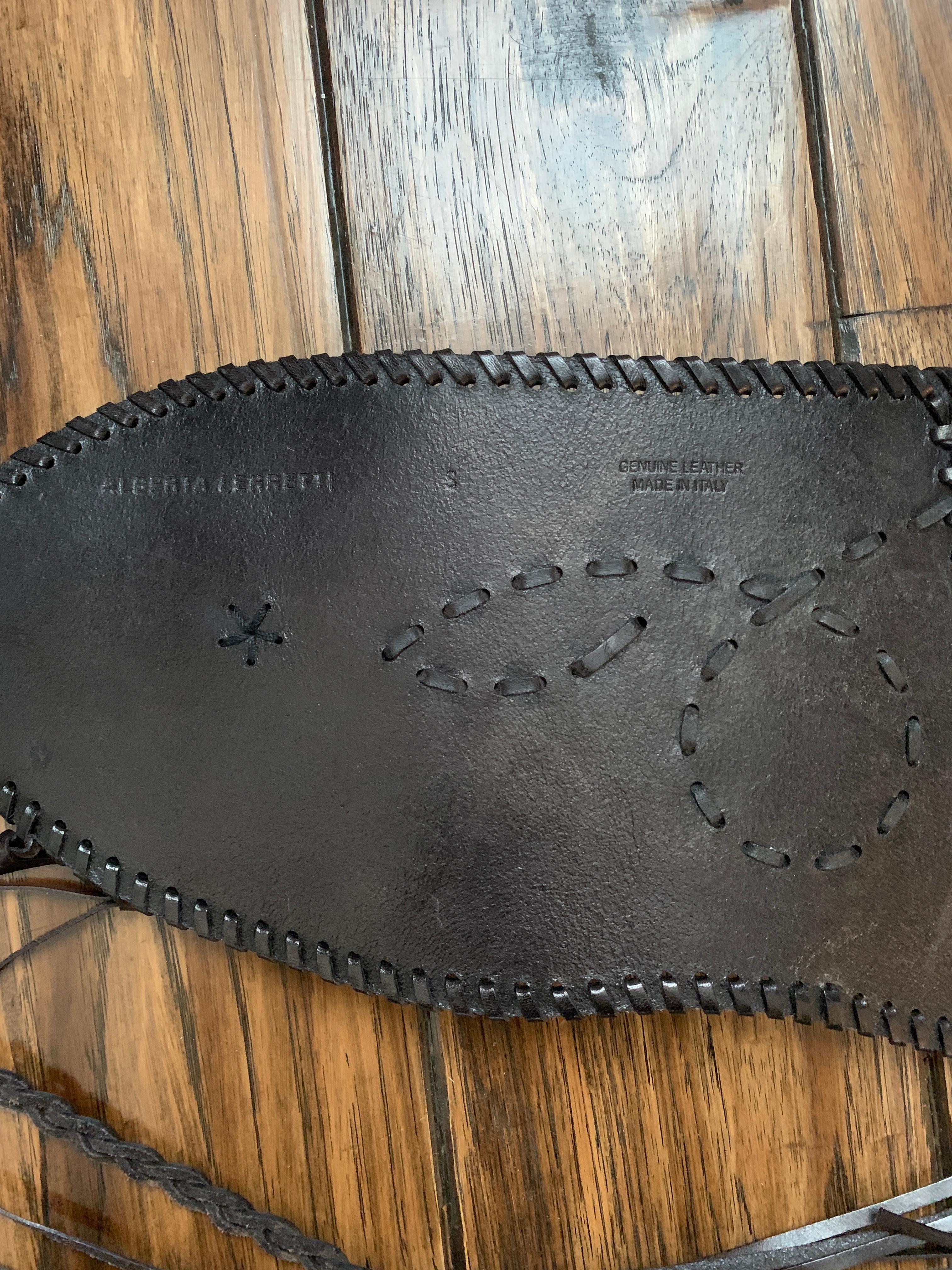 Women's or Men's Alberta Ferretti Wide Leather Belt Size Small  For Sale