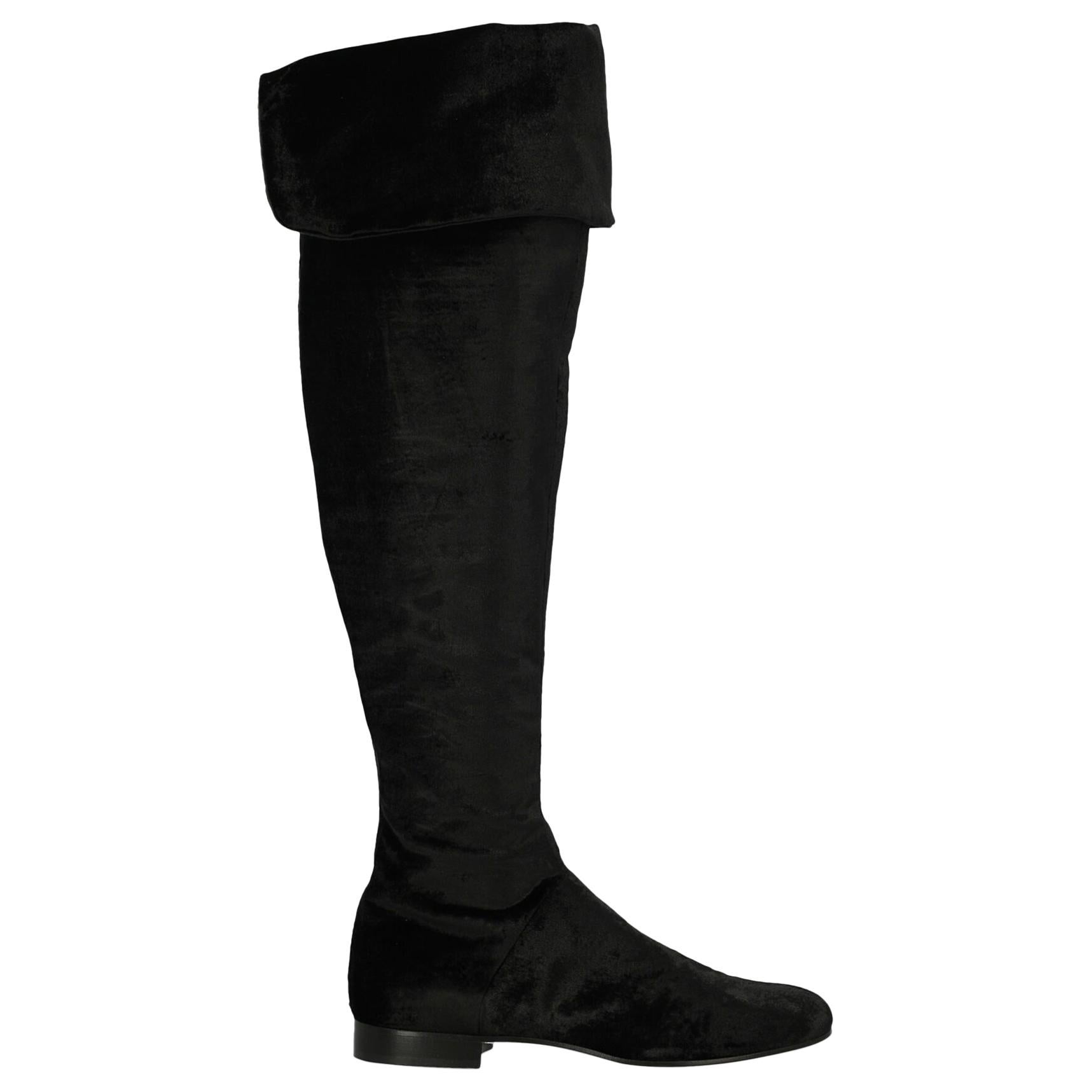 Alberta Ferretti Woman Boots Black Fabric IT 35 For Sale