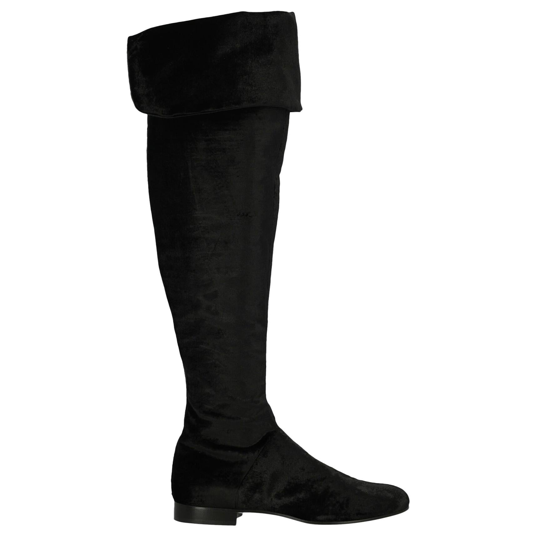 Alberta Ferretti Woman Boots Black Fabric IT 36 For Sale