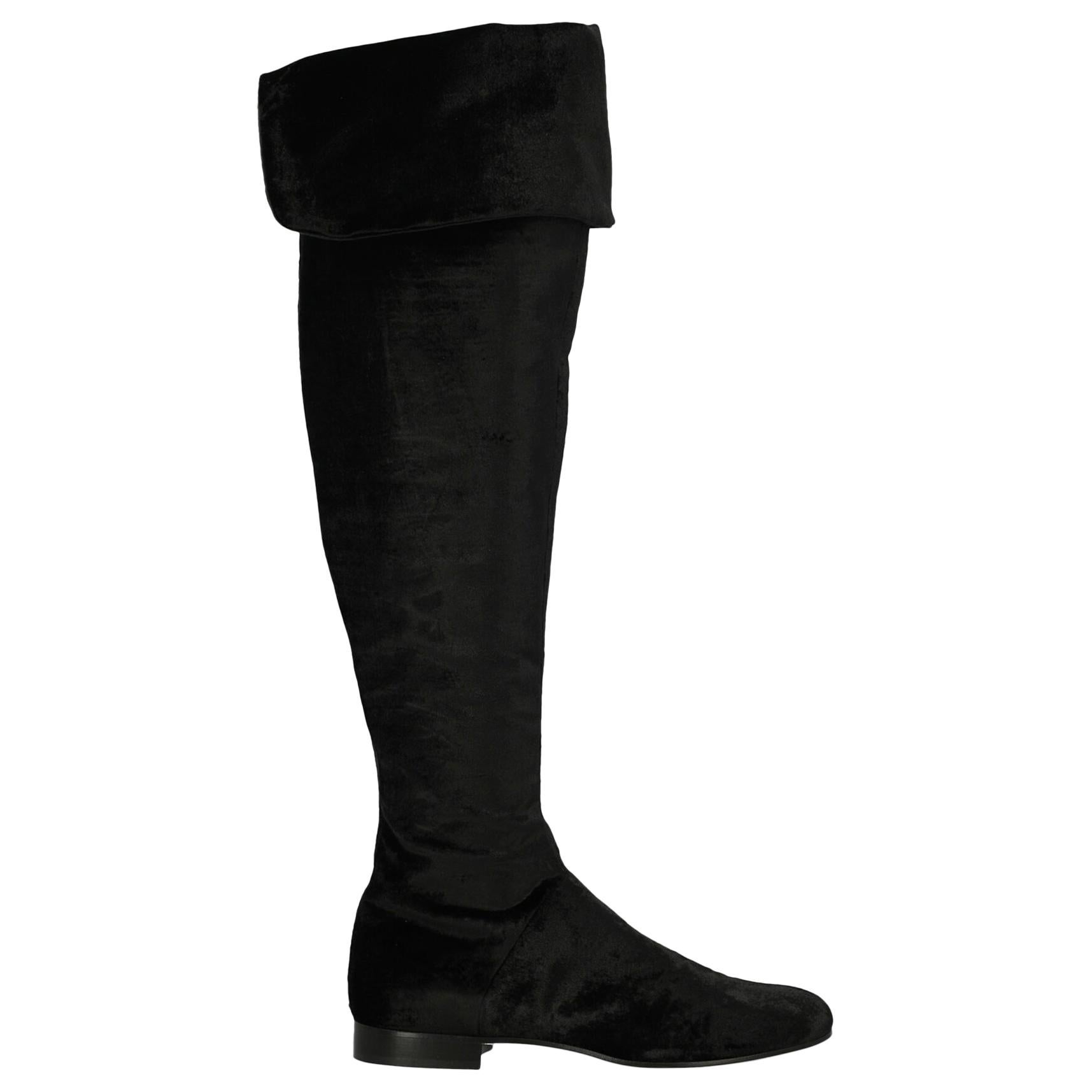 Alberta Ferretti Woman Boots Black Fabric IT 39 For Sale