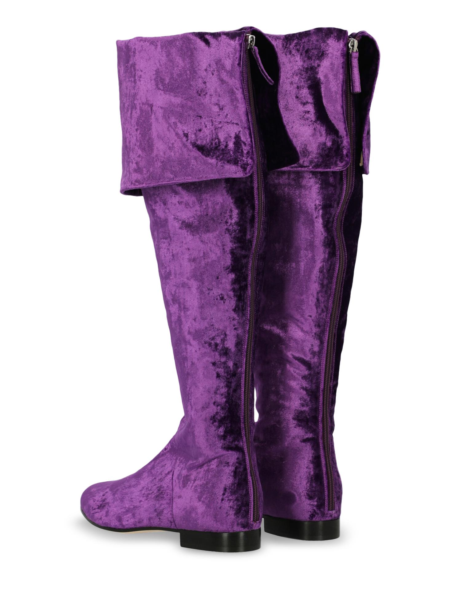 flat purple boots