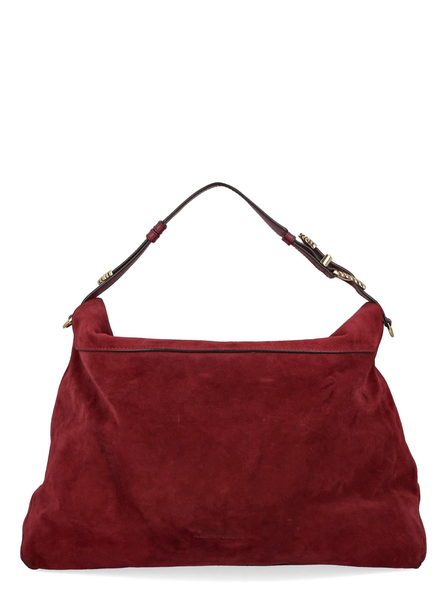 Red Alberta Ferretti Women Handbags Burgundy Leather 
