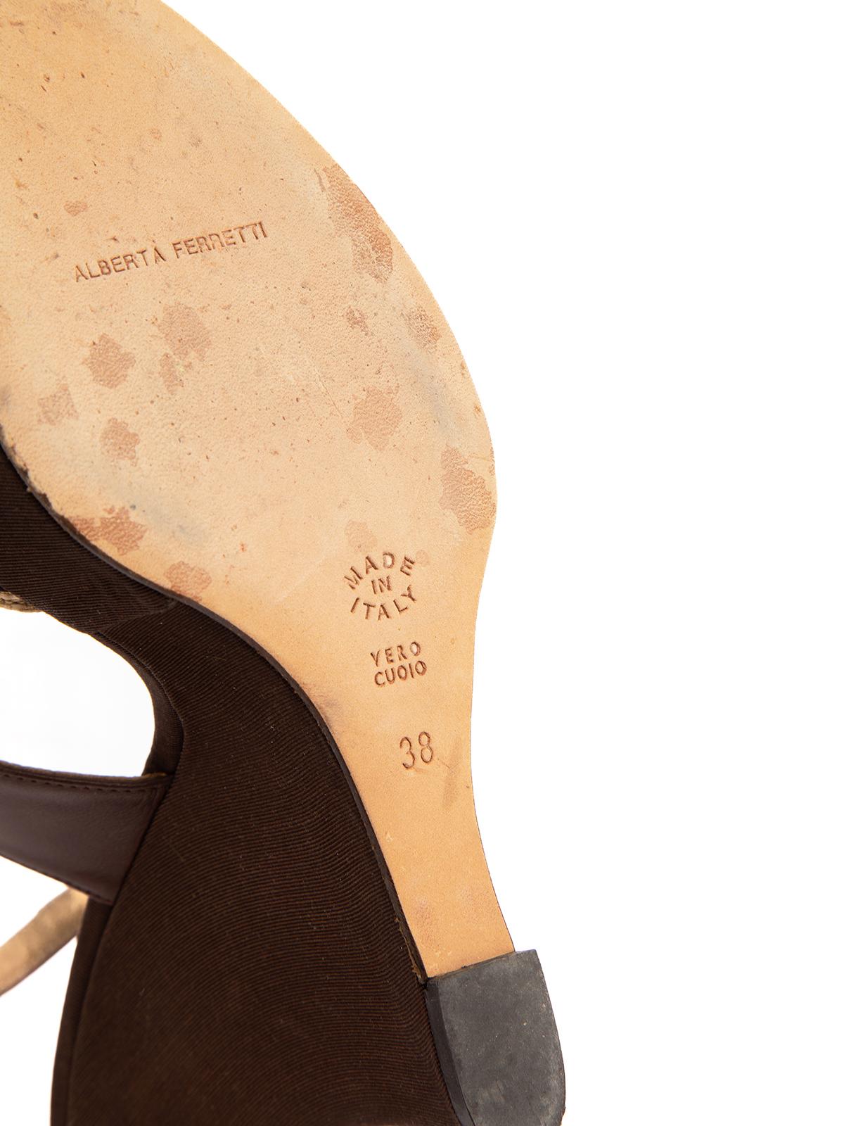 Alberta Ferretti Women's Peep Toe Slingback Wedge Heels For Sale 3
