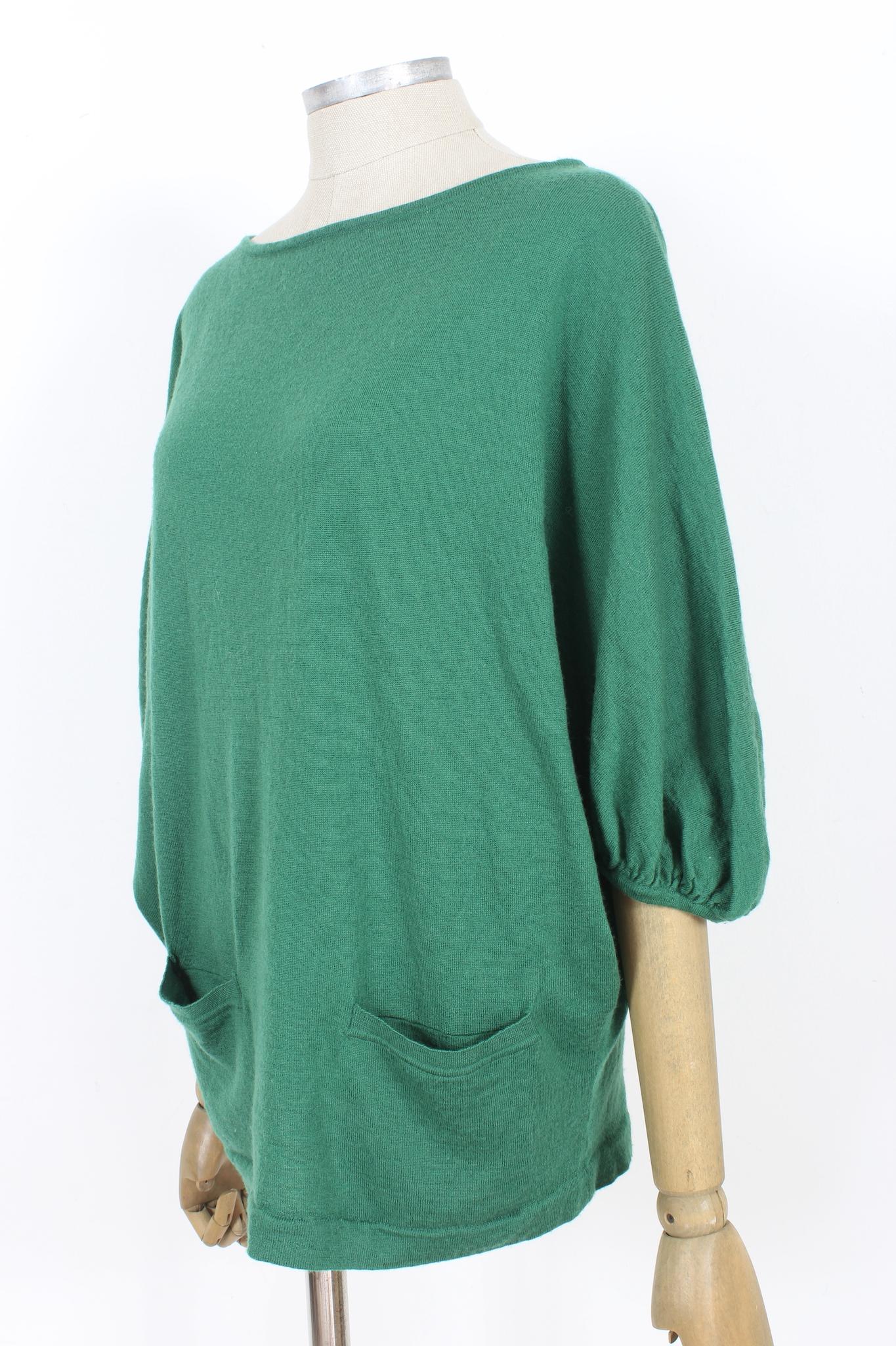 Alberta Ferretti Wool Green Casual Sweater 2000s In Good Condition For Sale In Brindisi, Bt