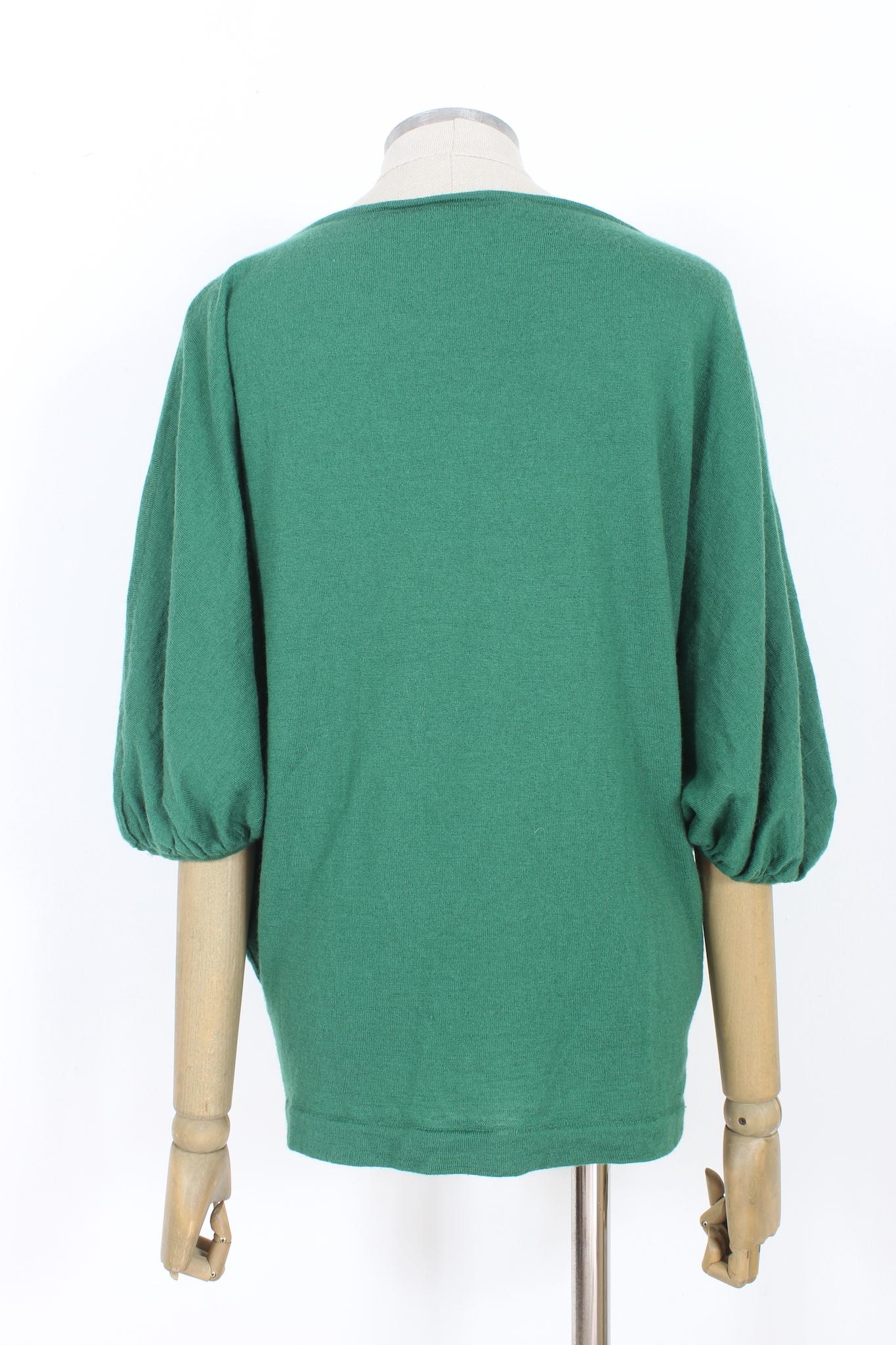 Alberta Ferretti Wool Green Casual Sweater 2000s For Sale 1