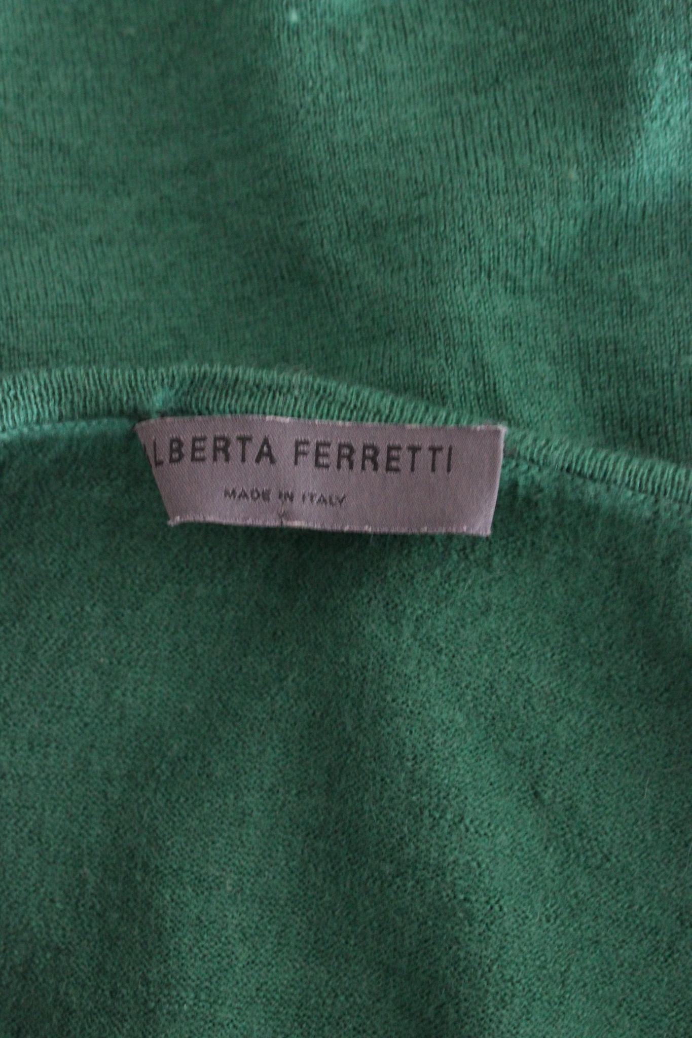 Alberta Ferretti Wolle Grün Lässiger Pullover 2000s im Angebot 1