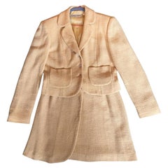 Alberta Ferretti - Veste de costume en laine jaune 