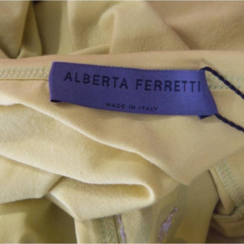 Alberta Ferretti haut jaune imprimé cachemire en coton à sequins, taille L Bon état - En vente à Dubai, Al Qouz 2