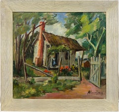 „Clementine Hunter Cabin, Melrose Plantation, Louisiana“ von Alberta Kinsey, Ölgemälde
