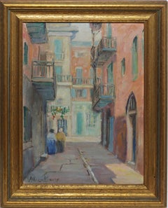 Antique Impressionist View of a New Orleans Courtyard by Alberta Kinsey