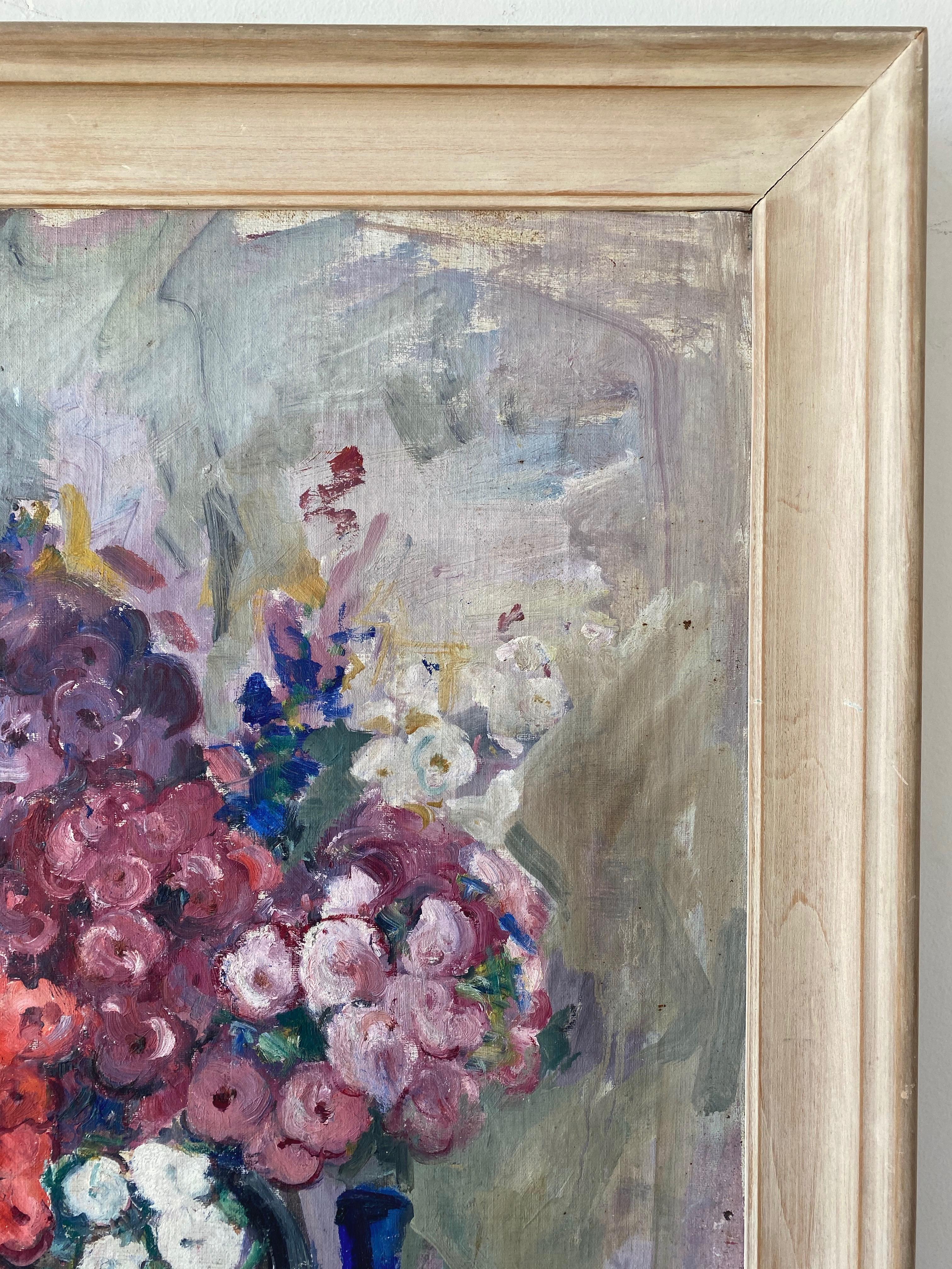 Alberta Kinsey “Still Life with Flowers” Impressionist Oil Painting, 1920s For Sale 1