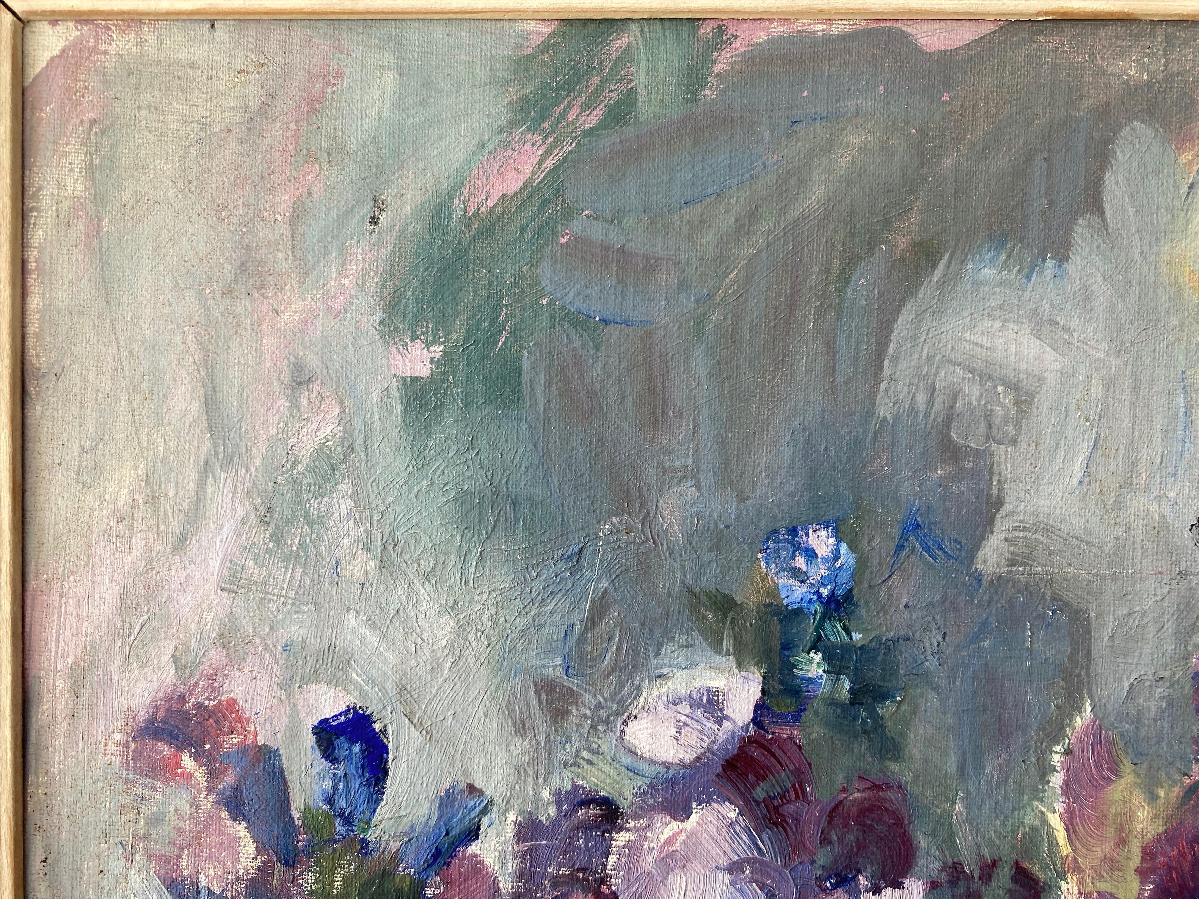 Alberta Kinsey “Still Life with Flowers” Impressionist Oil Painting, 1920s For Sale 5