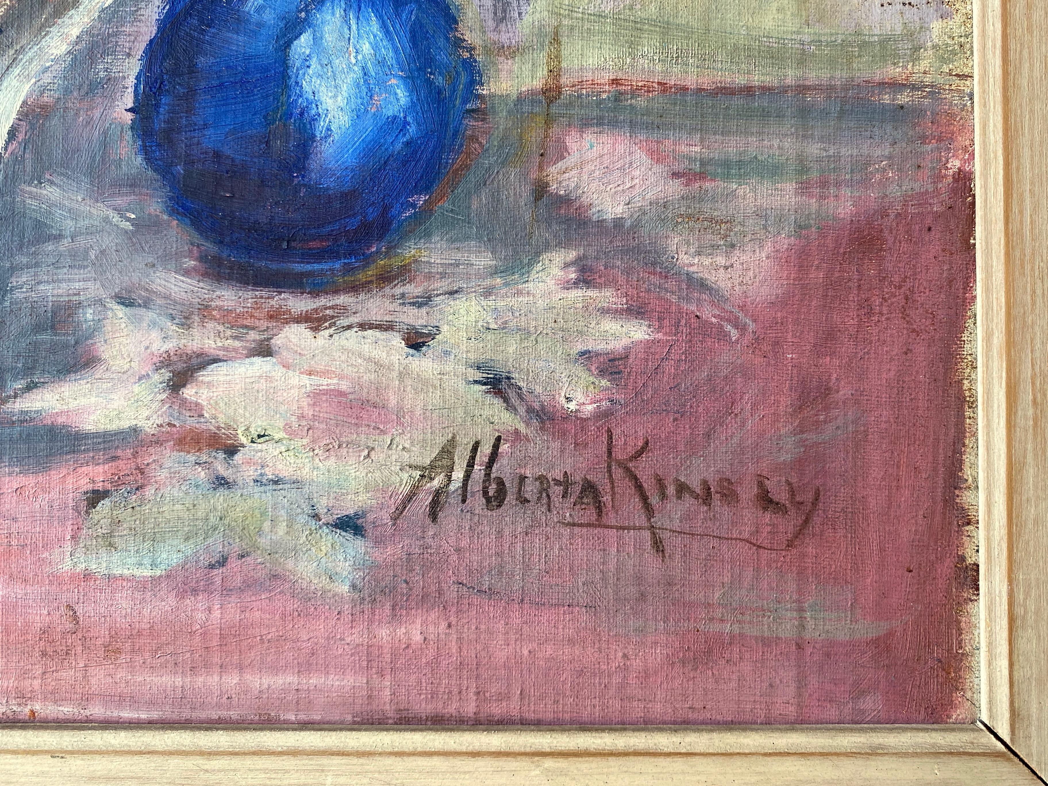 Alberta Kinsey Nature morte aux fleurs Peinture à l'huile impressionniste, années 1920 Bon état - En vente à San Francisco, CA