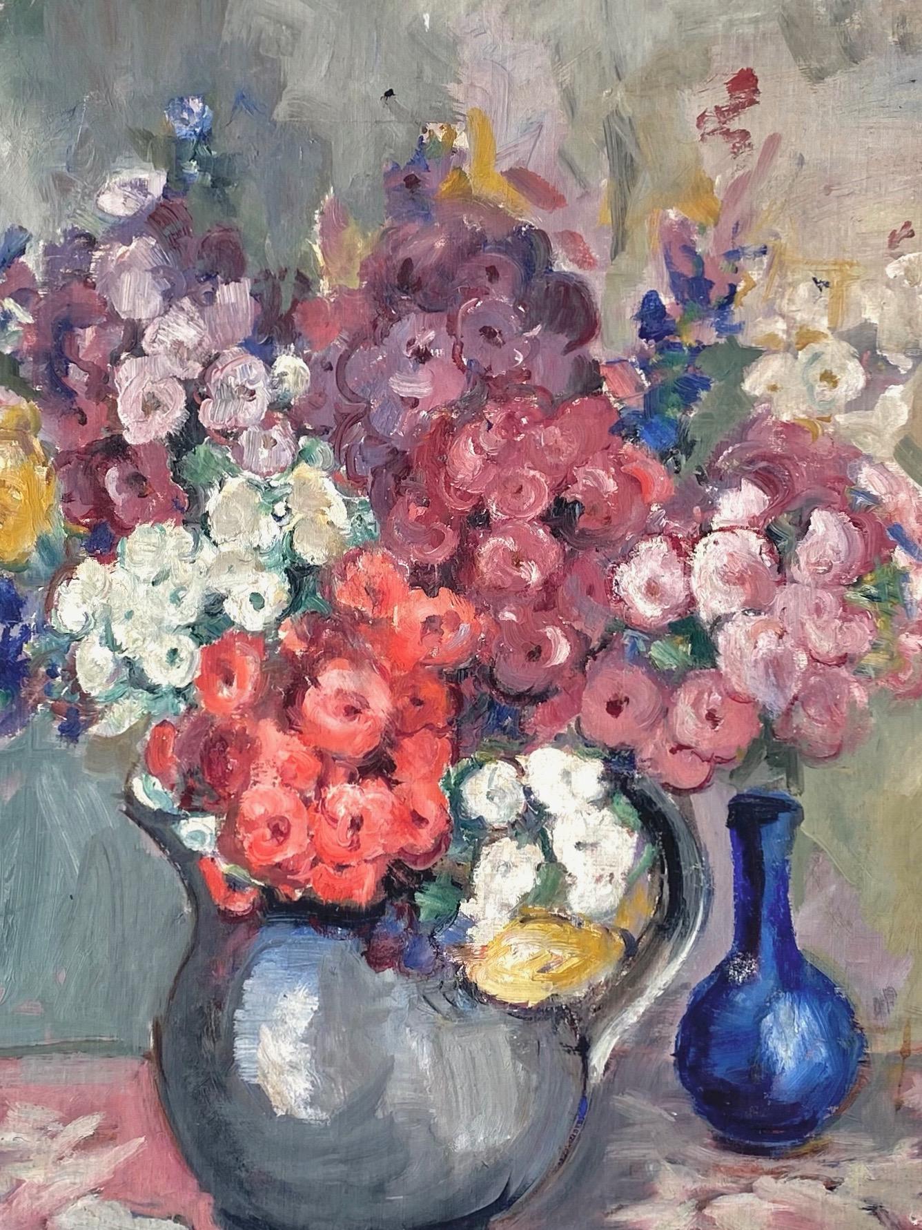 Arts and Crafts Alberta Kinsey “Still Life with Flowers” Impressionist Oil Painting, 1920s For Sale