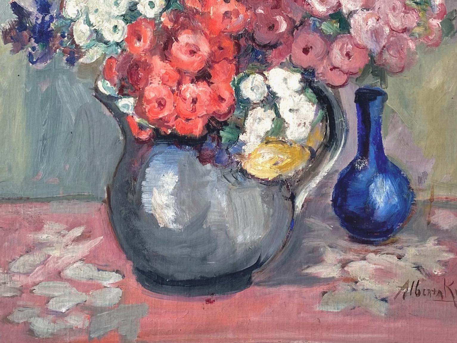 Alberta Kinsey “Still Life with Flowers” Impressionist Oil Painting, 1920s In Good Condition In San Francisco, CA