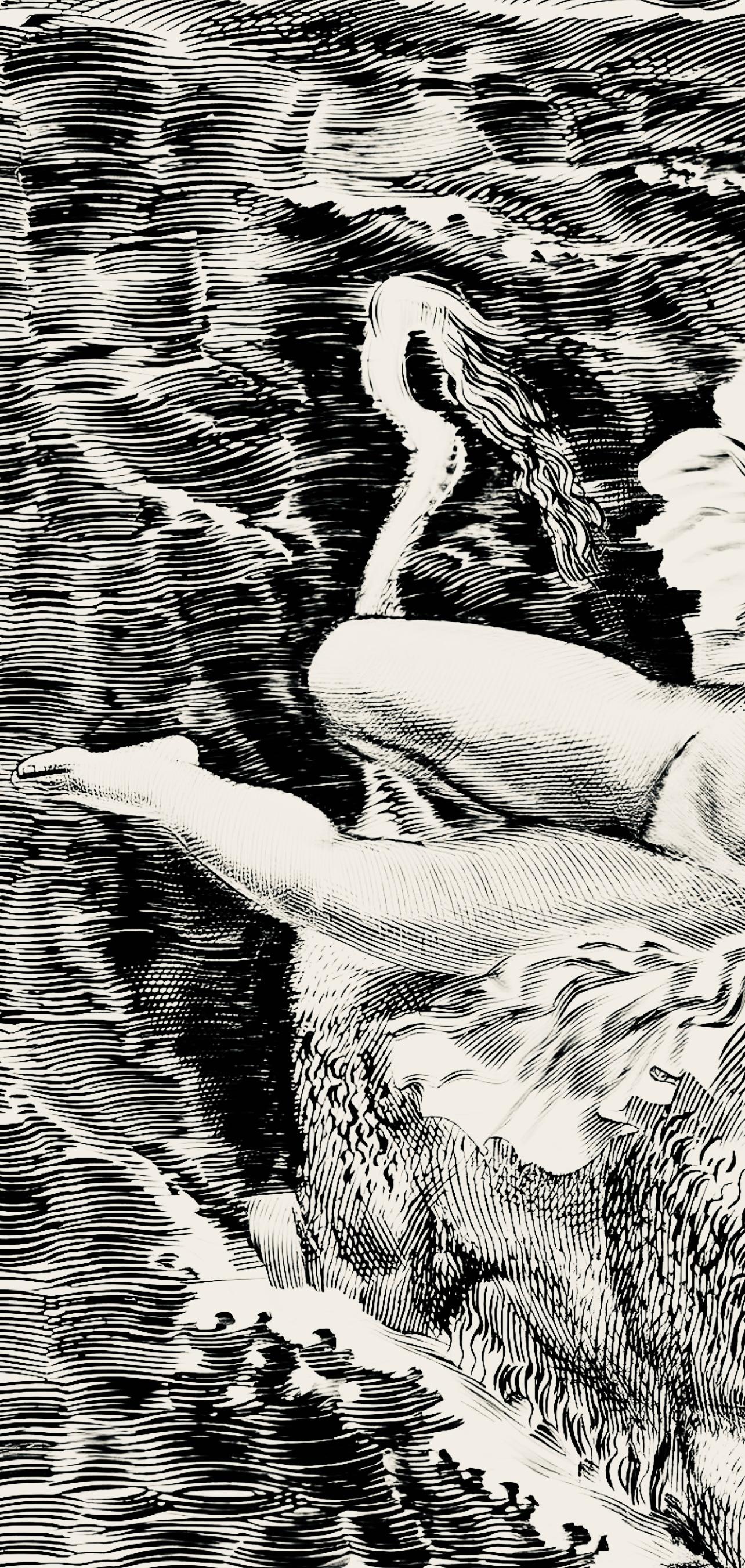 Komposition, Porträt von A. Decaris, Albert Decaris im Angebot 2