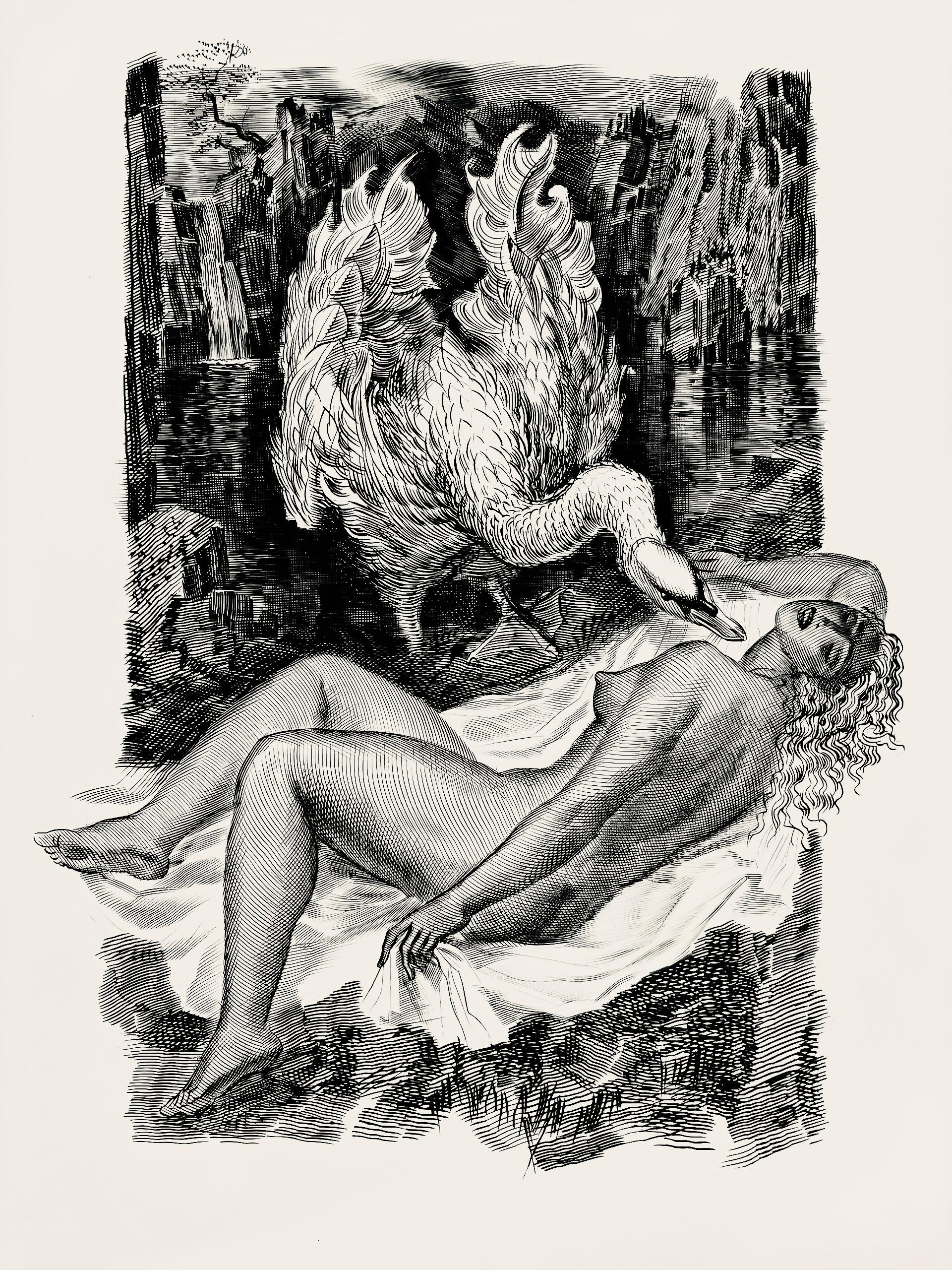 Engraving on vélin de Rives paper. Inscription: unsigned and unnumbered, as issued. Good condition. Notes: From the volume, Portrait de A. Decaris, 1953. Published by Editions d'Art Manuel Bruker, Paris; printed by Ateliers Rigal, Paris, January 30,