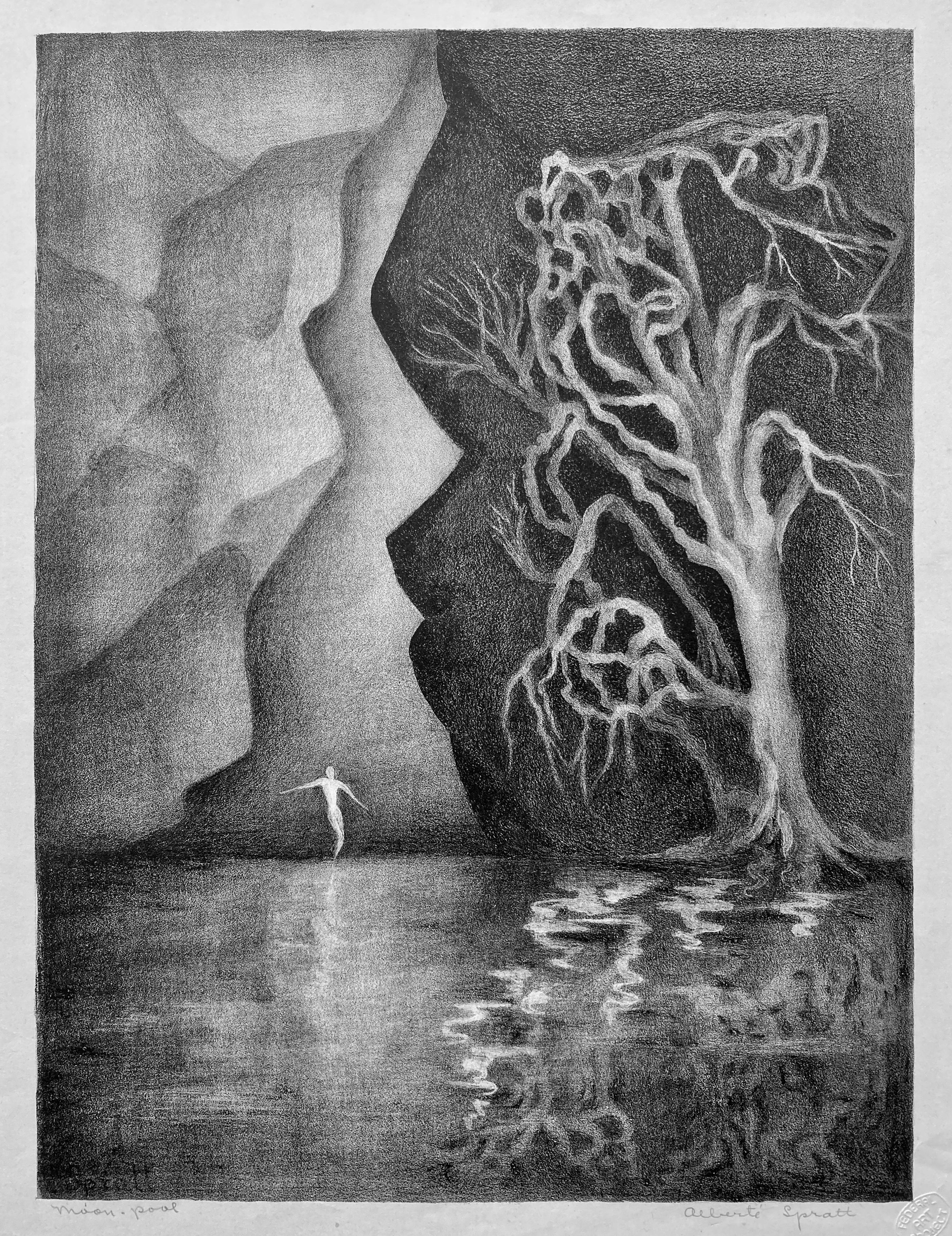 Landscape Print Alberti Spratt - Piscine de la Lune  - PUBLISÉ PAR LA WPA