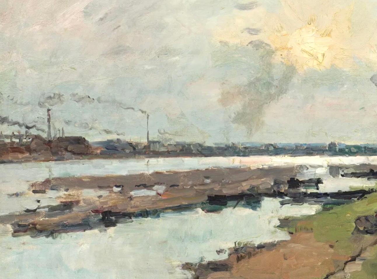 Albert Lebourg  La Senna di fronte a Ivry. Soleil Couchant in vendita 1