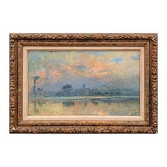 "Lever de soleil à Tourville-la-Riviere" Impressionistische französische Landschaftsmalerei