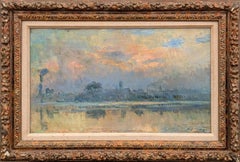 "Lever de soleil à Tourville-la-Riviere" Impressionistische französische Landschaftsmalerei