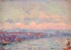 Vue de Rouen – 1918 – impressionistisches Ölgemälde,  Flusslandschaft von Albert Charles Lebourg