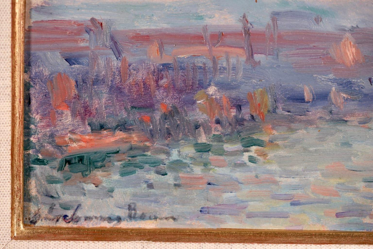 Vue de Rouen - 1918 - Impressionist Oil,  Riverscape by Albert Charles Lebourg 2