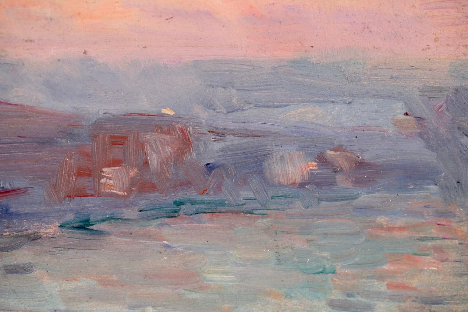 Vue de Rouen - 1918 - Huile impressionniste,  Paysage fluvial d'Albert Charles Lebourg 3