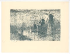 Lithographie originale « Moulins sur la Schie »