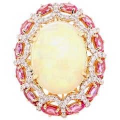 Alberto 8.85 Carat Opal, Pink Sapphire and Diamond Ring