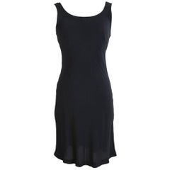 Vintage Alberto Aspesi Party Black Silk Sheath Dress