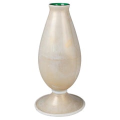 Alberto Barbini, white vase with a green inside, 1940 for V.A.M.S.A