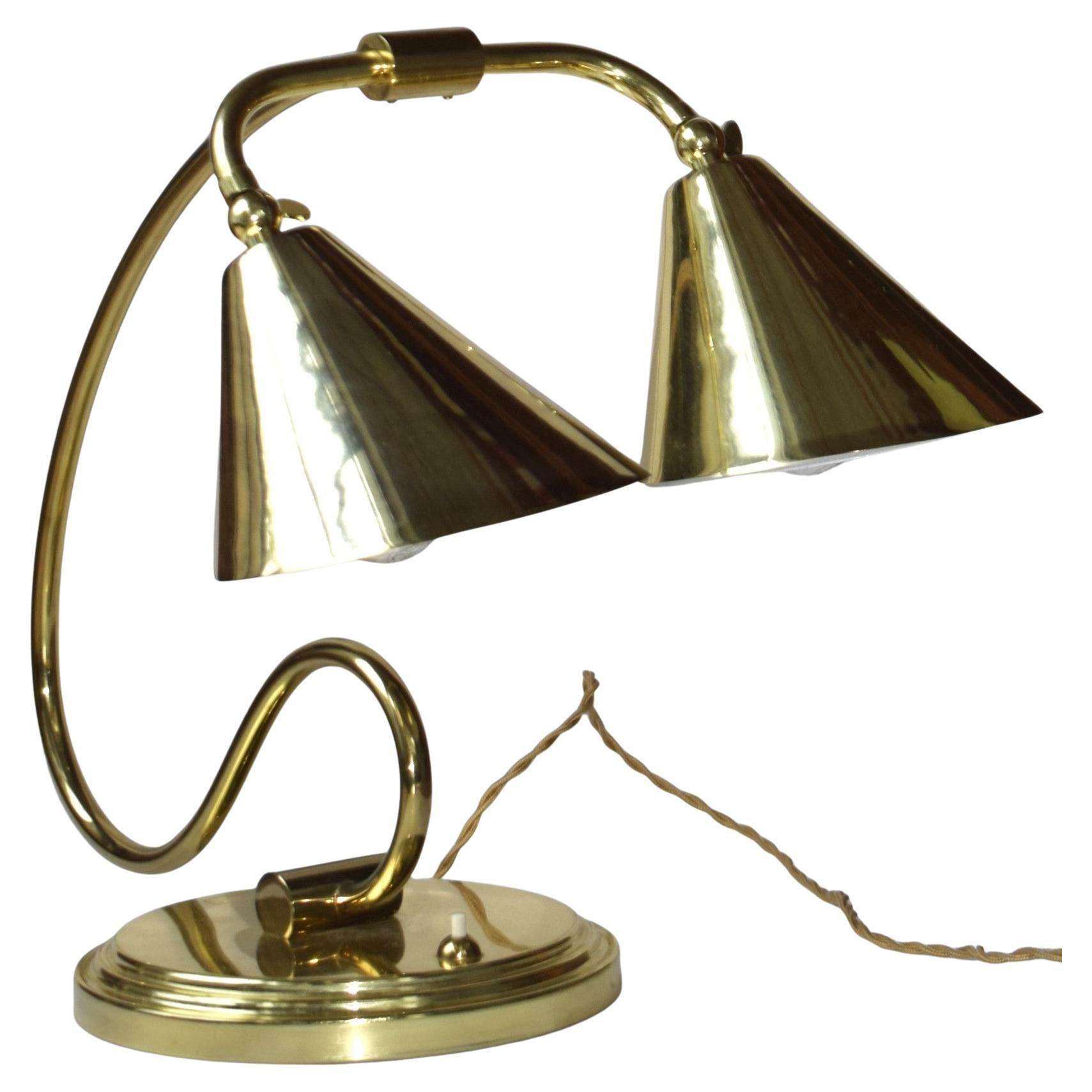 Alberto Bianchi large gilded table lamp For Sale