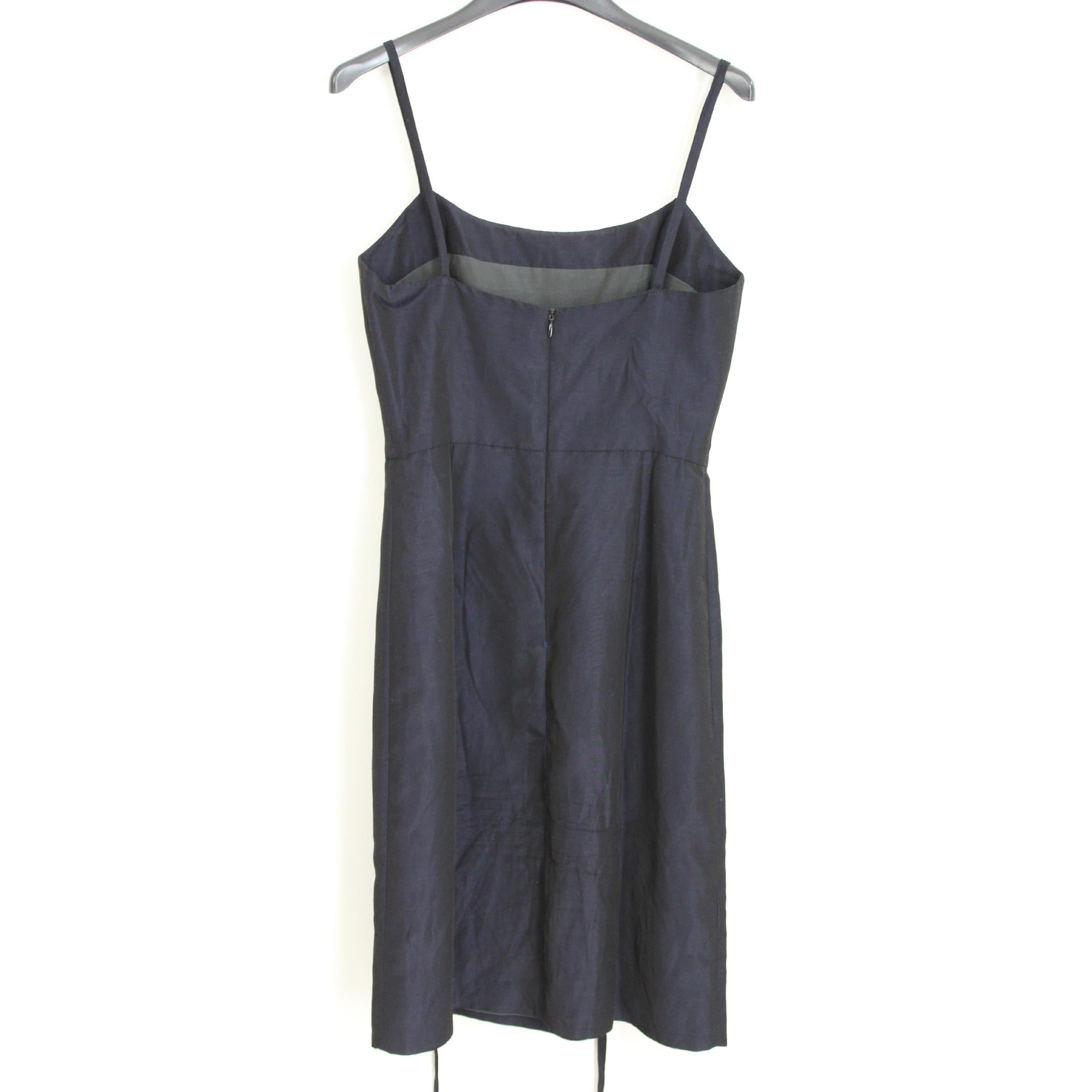 Alberto Biani Blue Linen Party Sheath Dress For Sale at 1stDibs