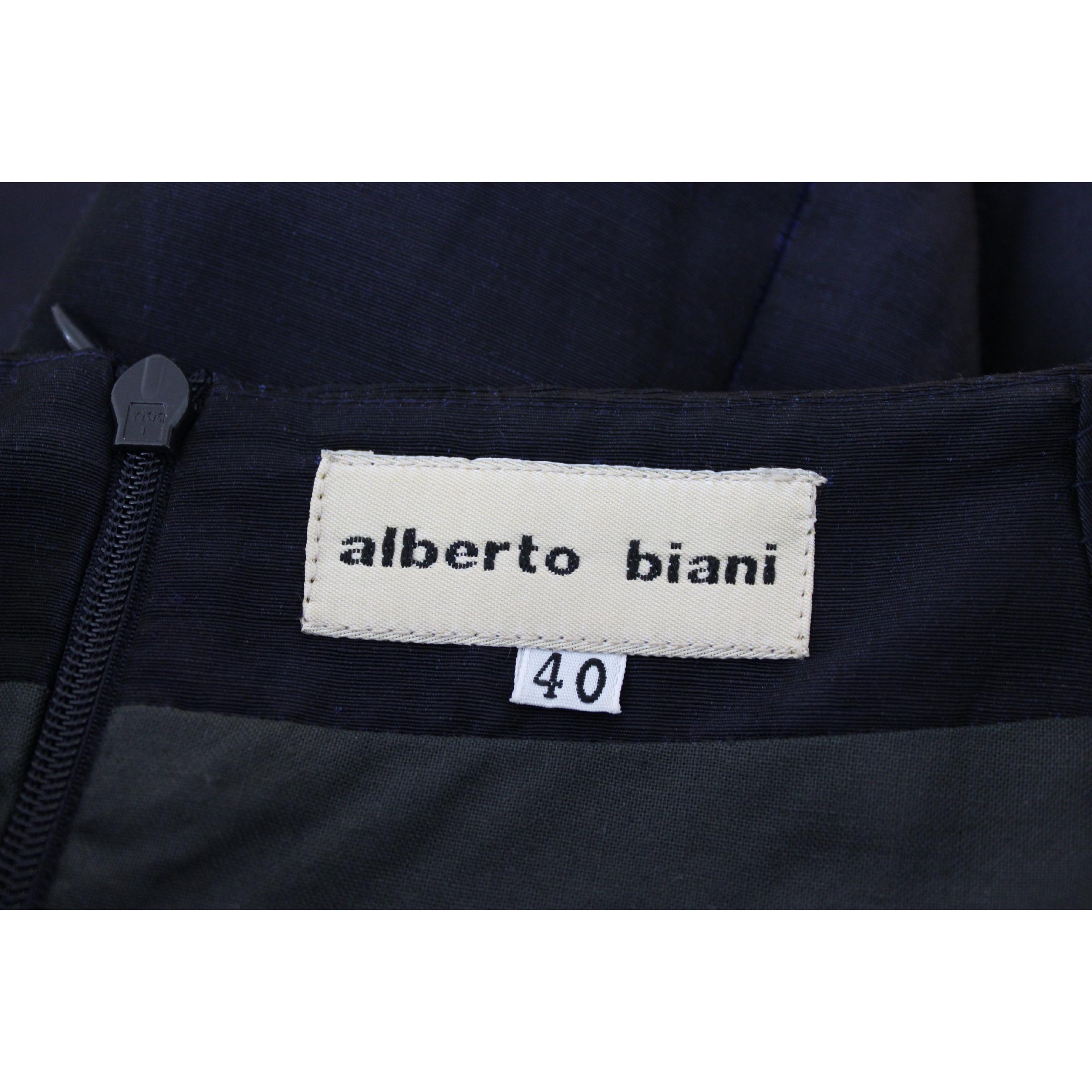 Black Alberto Biani Blue Linen Party Sheath Dress For Sale
