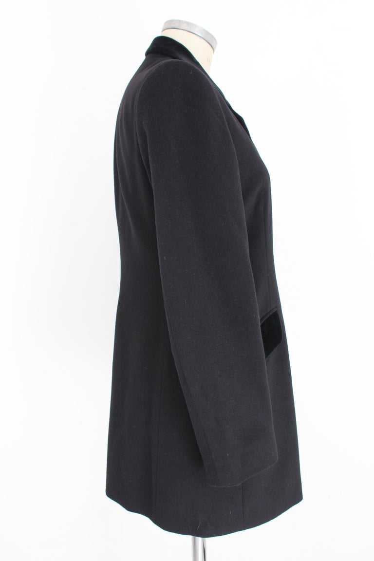 Alberto Biani New York Black Cashmere Velvet Coat at 1stDibs