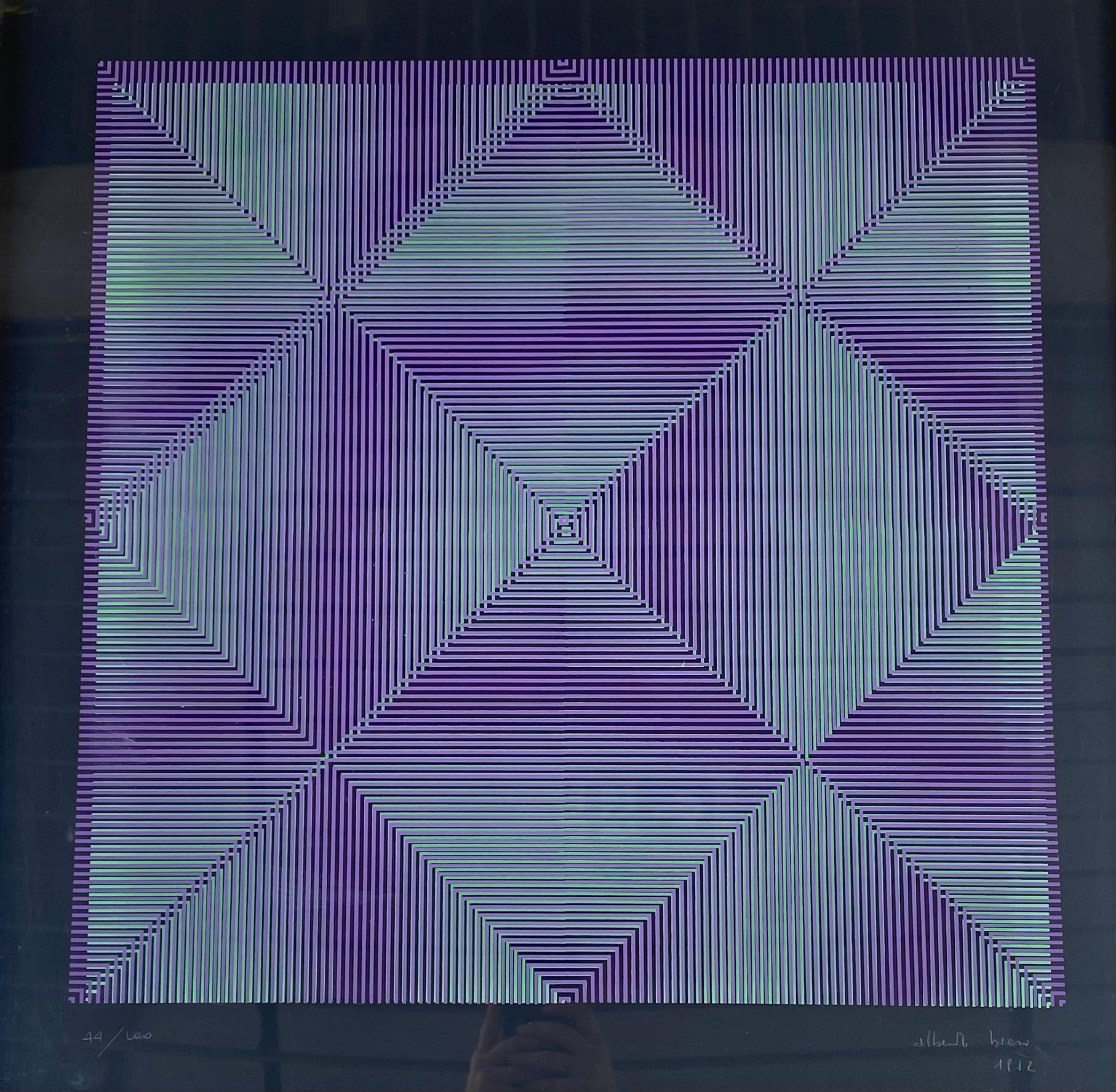 Alberto Biasi - Rilievo Ottico Cinetico.
Doppia stampa serigrafica.
Arte cinetica
Firmato e numerato 44/100.
Dimensioni con cornice: 68 cm x 68 cm.
Dimensioni senza cornice: 63 cm x 63 cm. 
1972
1900€.
 
