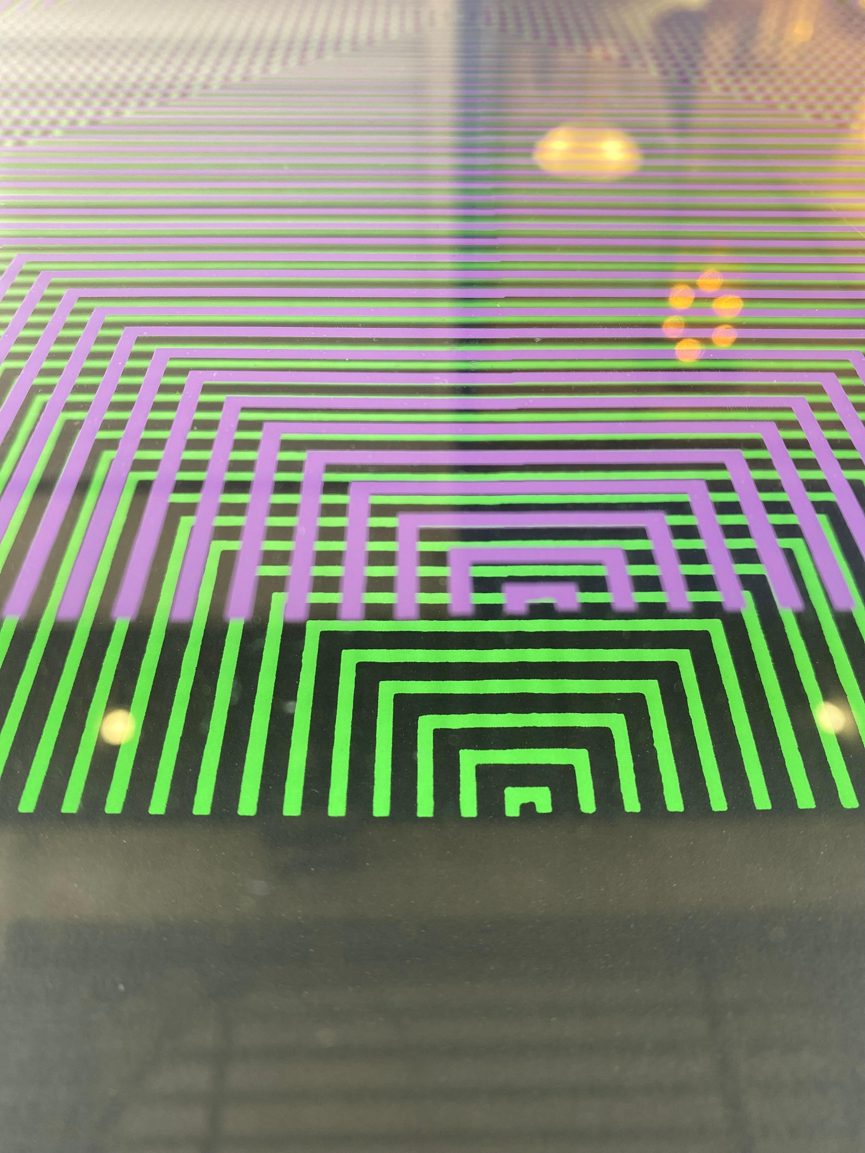 Fine XX secolo Alberto Biasi, Rilievo Ottico Cinetico Doppia Serigrafia in vendita