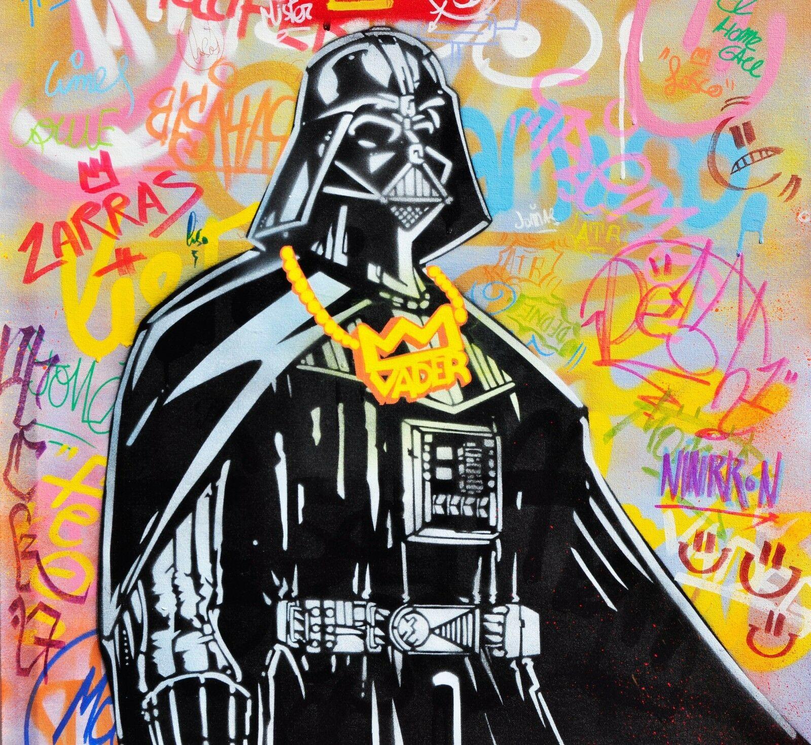 Titel: Ihr Ende... 
Die Technik: Graffiti 
Material: Acrylfarbe auf Leinwand, montiert auf einem Holzgestell 
Größe: 100 cm x 70 cm x 5 cm 
Die Philosophie des Künstlers: 
Graffiti an den Wänden von Barcelona 


