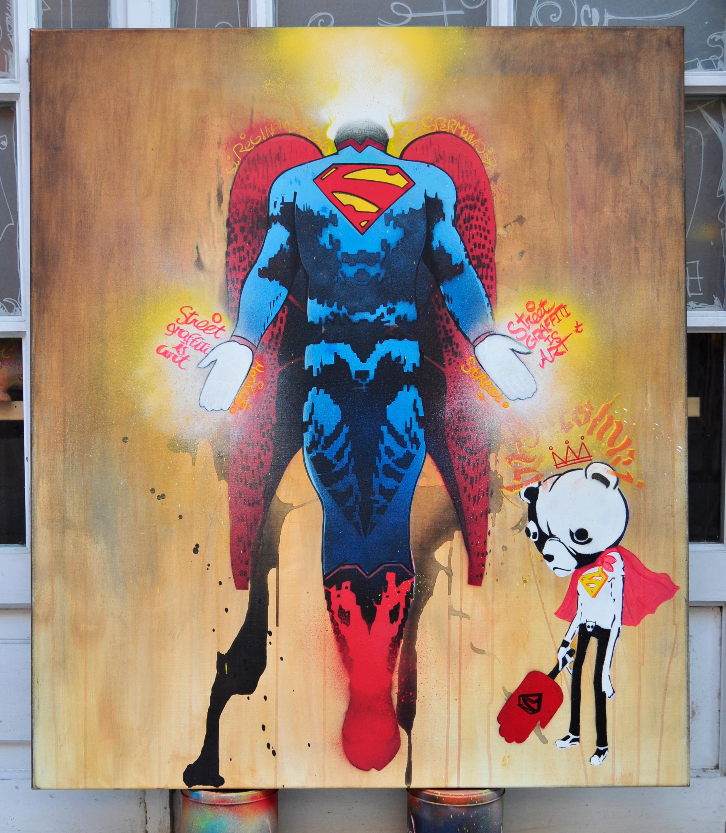 SUPER SUPER - Street Art Mixed Media Art by Alberto Blanchart