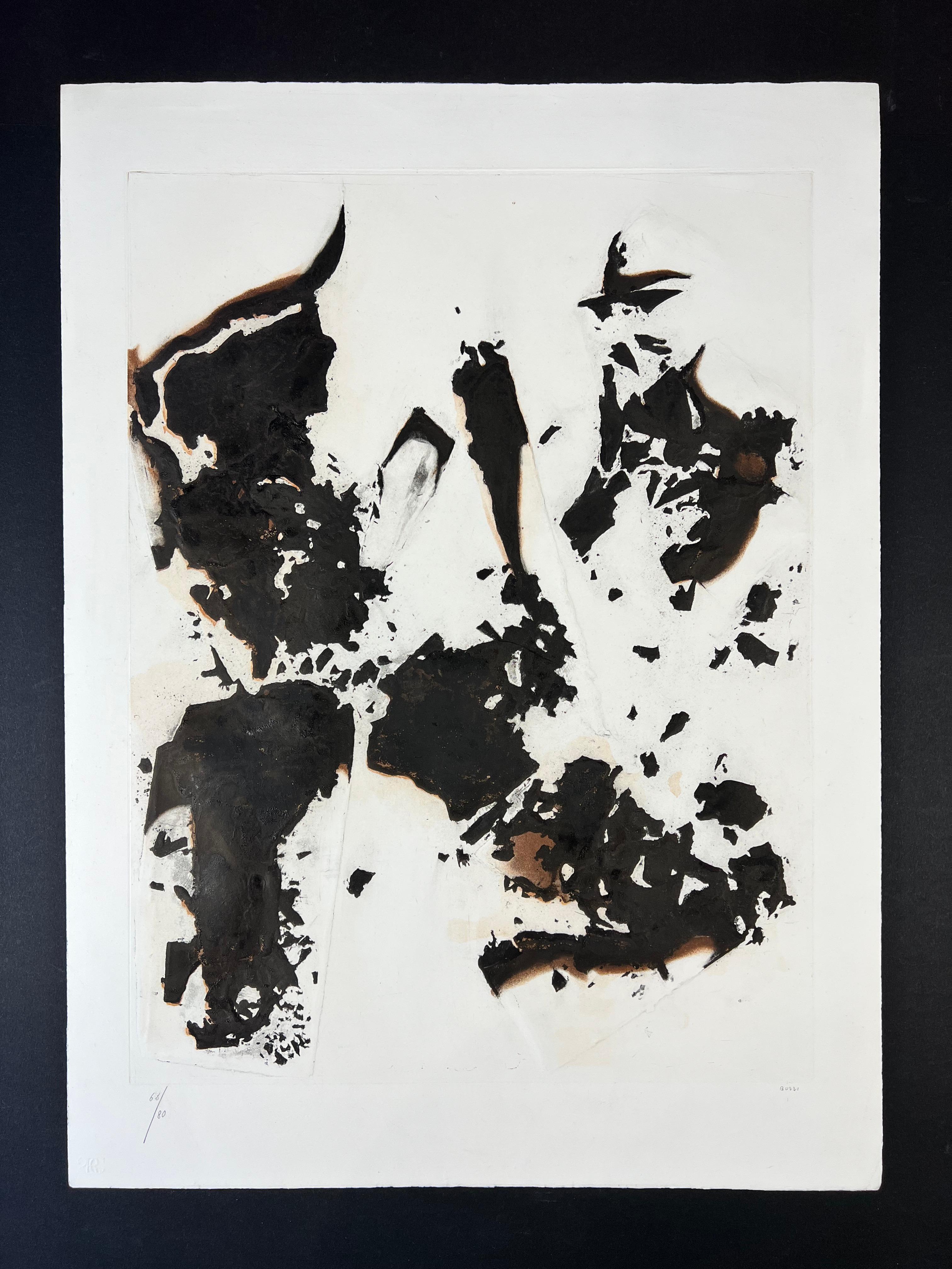 Alberto Burri ( 1915 – 1995 ) – COMBUSTIONI – hand-signed etching and aquatint 6